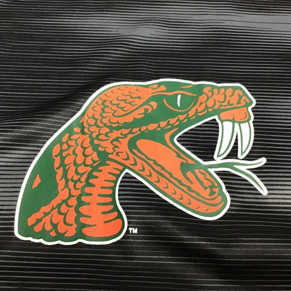 FAMU Florida A&M University Rattlers Gray & Orange Mens Moisture Wicking Shirt M - Picture 2 of 4